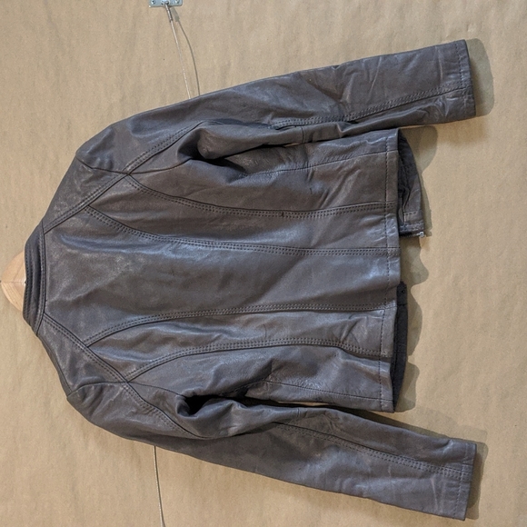 Leather grey jacket by Michael Kors - Picture 3 of 4